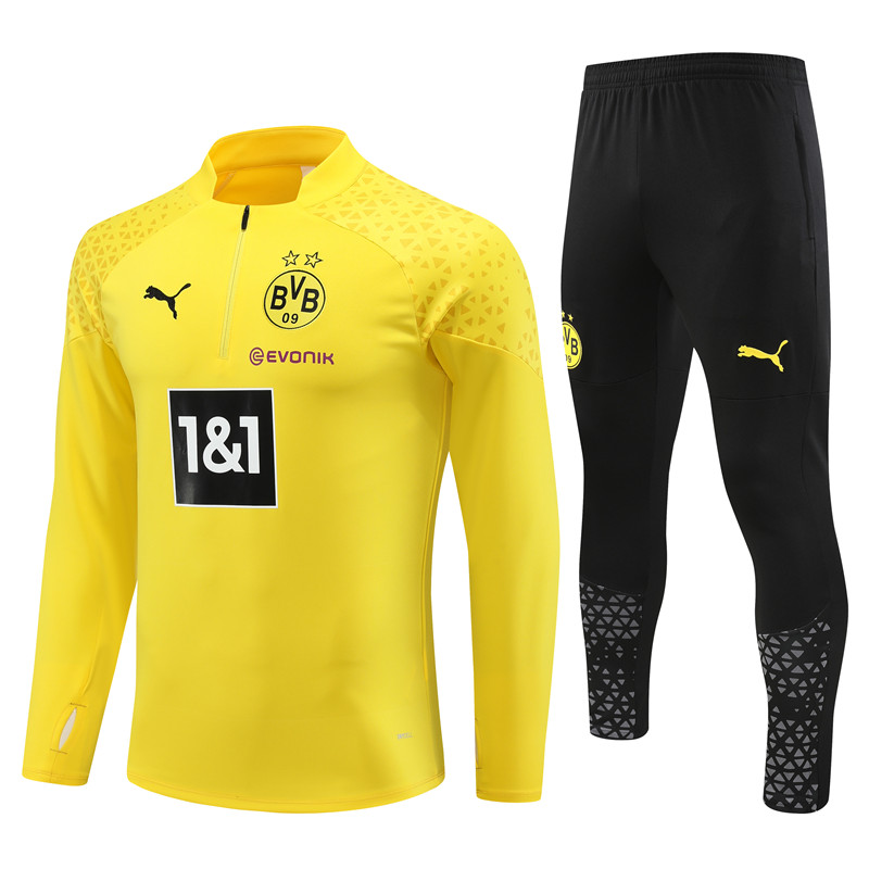 Dortmund 23-24 Kids Long Sleeve Training Set Yellow - Unitedfutballjersey