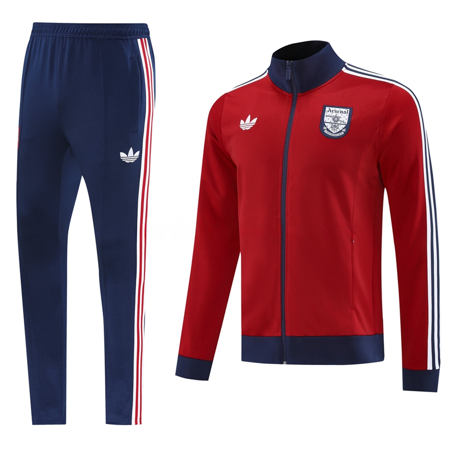 Arsenal 24-25 Throwback Jacket Training Tracksuit - Red Jackets & Blue Pants - Unitedfutballjersey