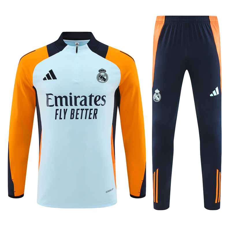 Real Madrid 24-25 Long Sleeve Training Set - Blue & Orange - Unitedfutballjersey