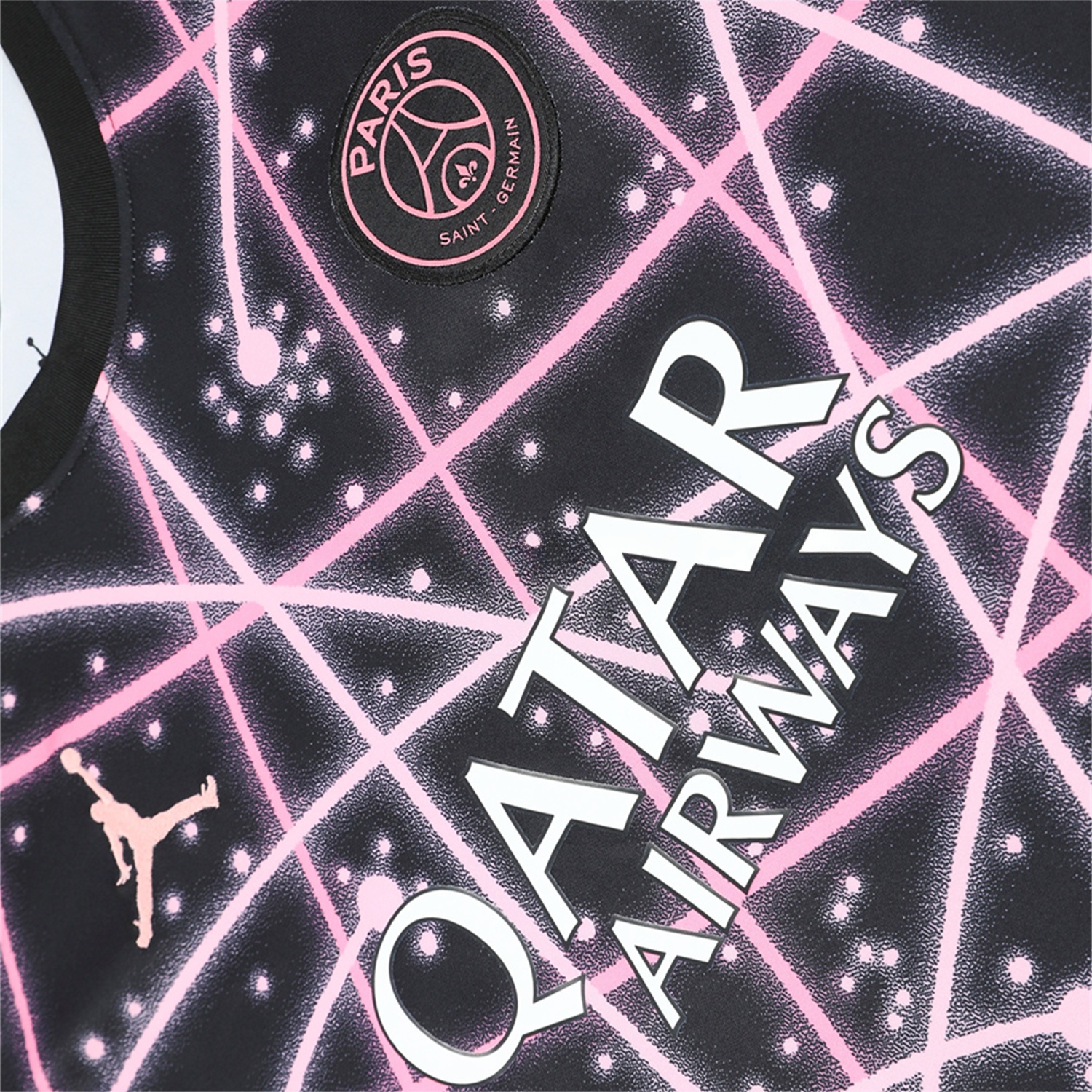 Paris Saint-Germain PSG 25-26 Short-Sleeve Training Set - Pink Fluorescent Rays Black Top & Black Shorts - Unitedfutballjersey