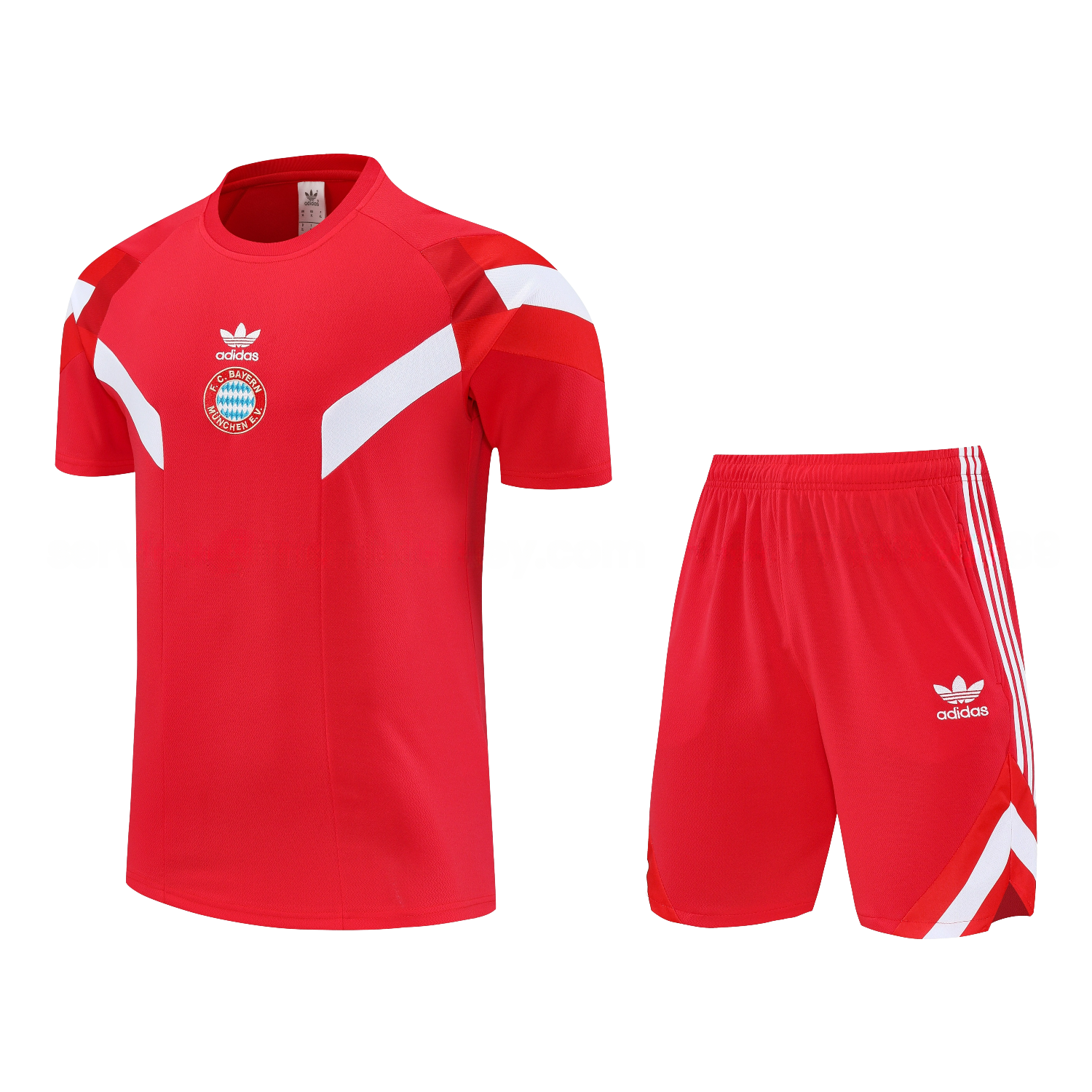 Bayern Munich 25-26 Short-Sleeve Training Set - Red Top & Red Shorts - Unitedfutballjersey