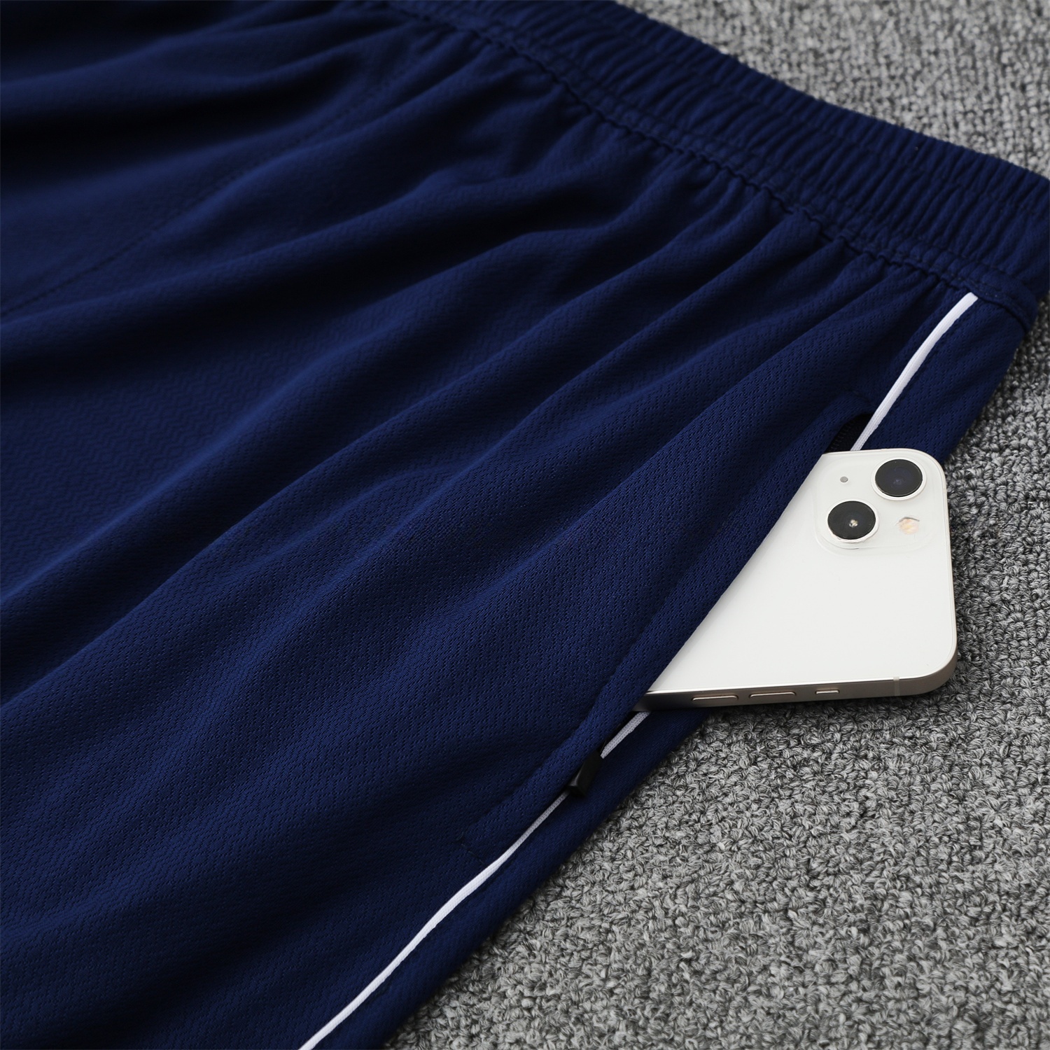 Marseille 25-26 Short-Sleeve Training Set - White Top & Blue Shorts - Unitedfutballjersey