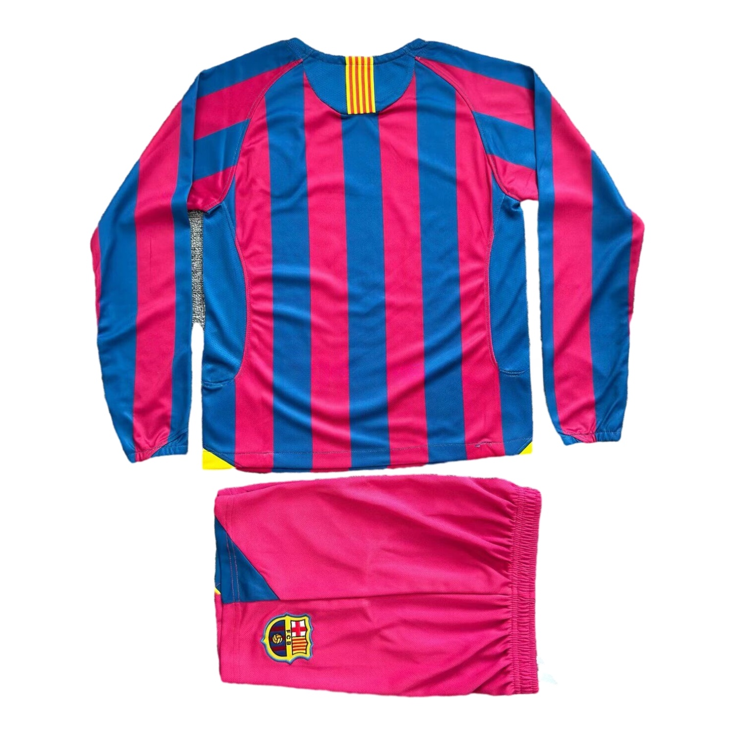 Retro B.A.R.S.A 06-07 Home Long Sleeve Kids Kit - Unitedfutballjersey