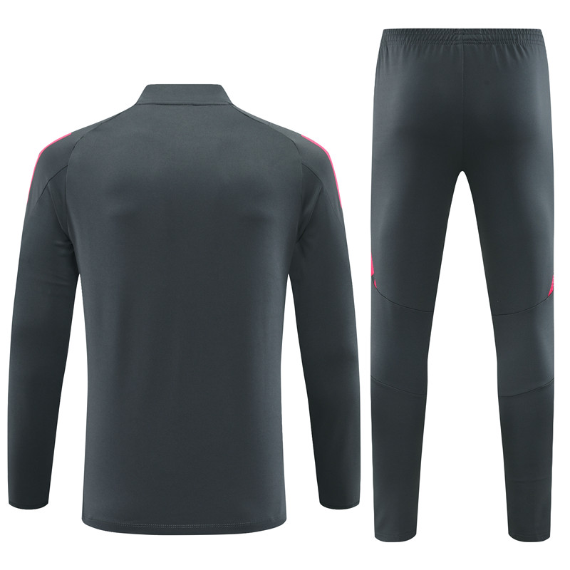 Germany 2024 Long Sleeve Training Set - Dark Gray With Pink - Unitedfutballjersey