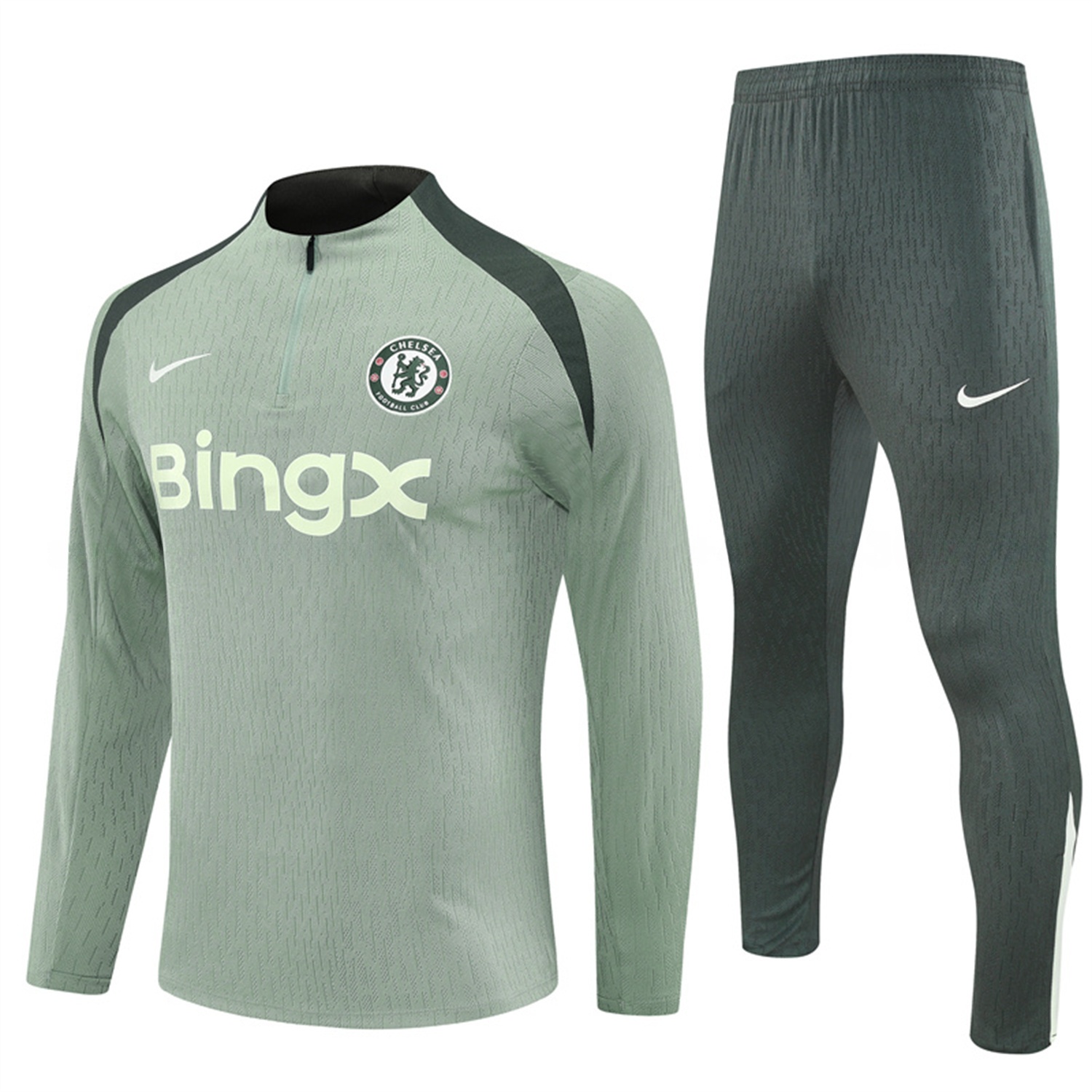 C.H.E.L.S.E.A 25-26 Long Sleeve Training Set - Player Version - Light Green Top and Pants - Unitedfutballjersey