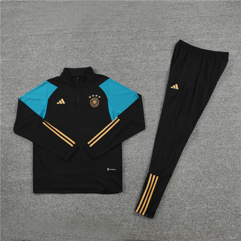Germany 23-24 Kids Long Sleeve Training Set Black - Unitedfutballjersey