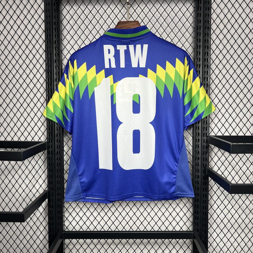Corteiz x Retro Brazil 1995 Away Jersey - with RTW 18 print - Unitedfutballjersey