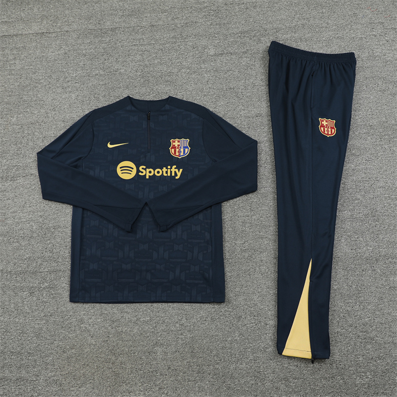 B.A.R.S.A 24-25 Long Sleeve Training Set - Deep Blue - Unitedfutballjersey