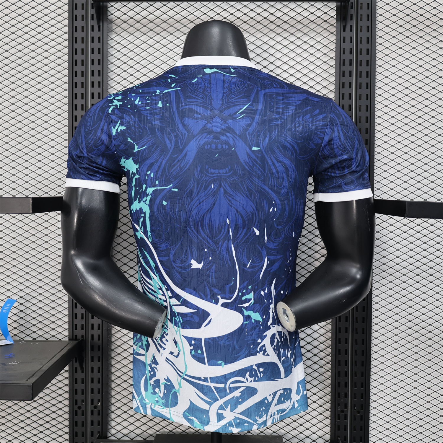 Real Madrid 25-26 Blue Jersey with White Viking Roar Comics - Player Version - Unitedfutballjersey