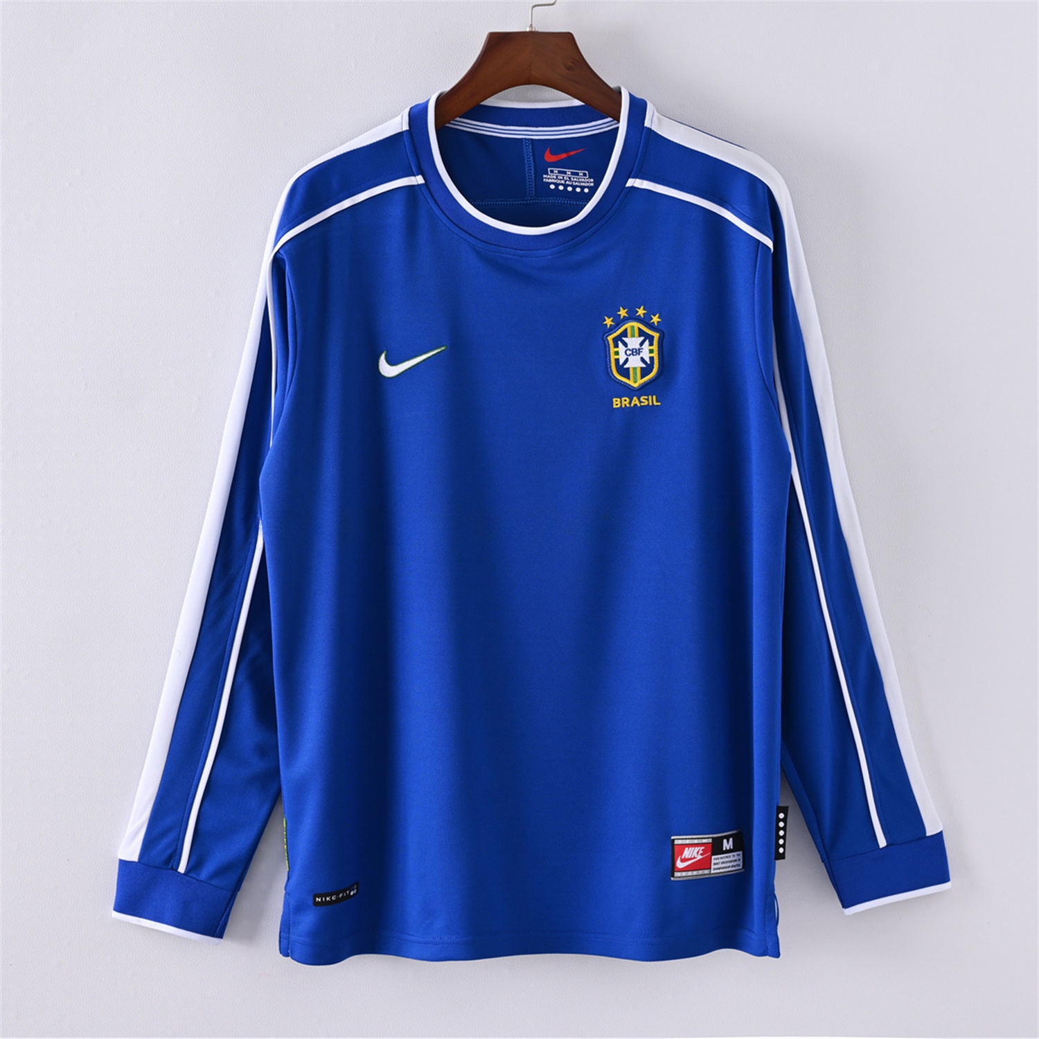 Retro Brazil 1998 Away Long Sleeves Jersey - Unitedfutballjersey