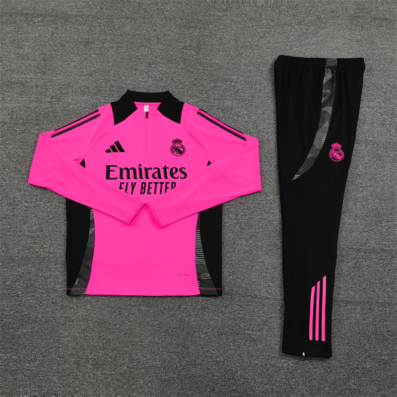 Real Madrid 24-25 Long Sleeve Training Set - Rose Red - Unitedfutballjersey