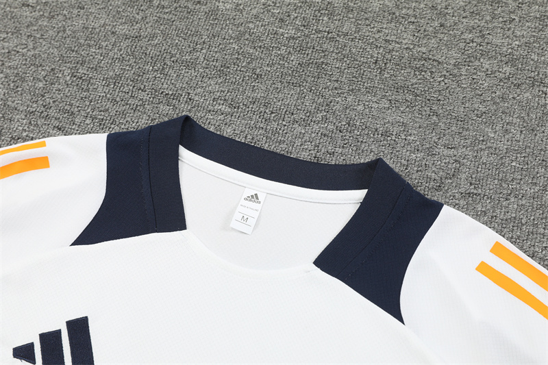 Real Madrid 24-25 Short-Sleeve Training Kids Kit - White & Deep Blue - Unitedfutballjersey