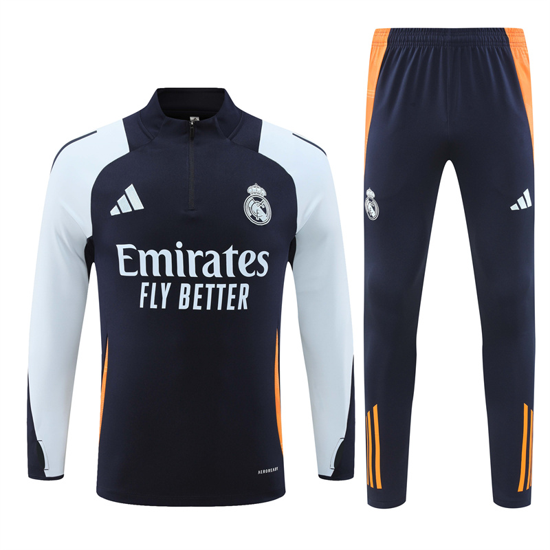 Real Madrid 24-25 Long Sleeve Training Set - Deep Blue - Unitedfutballjersey