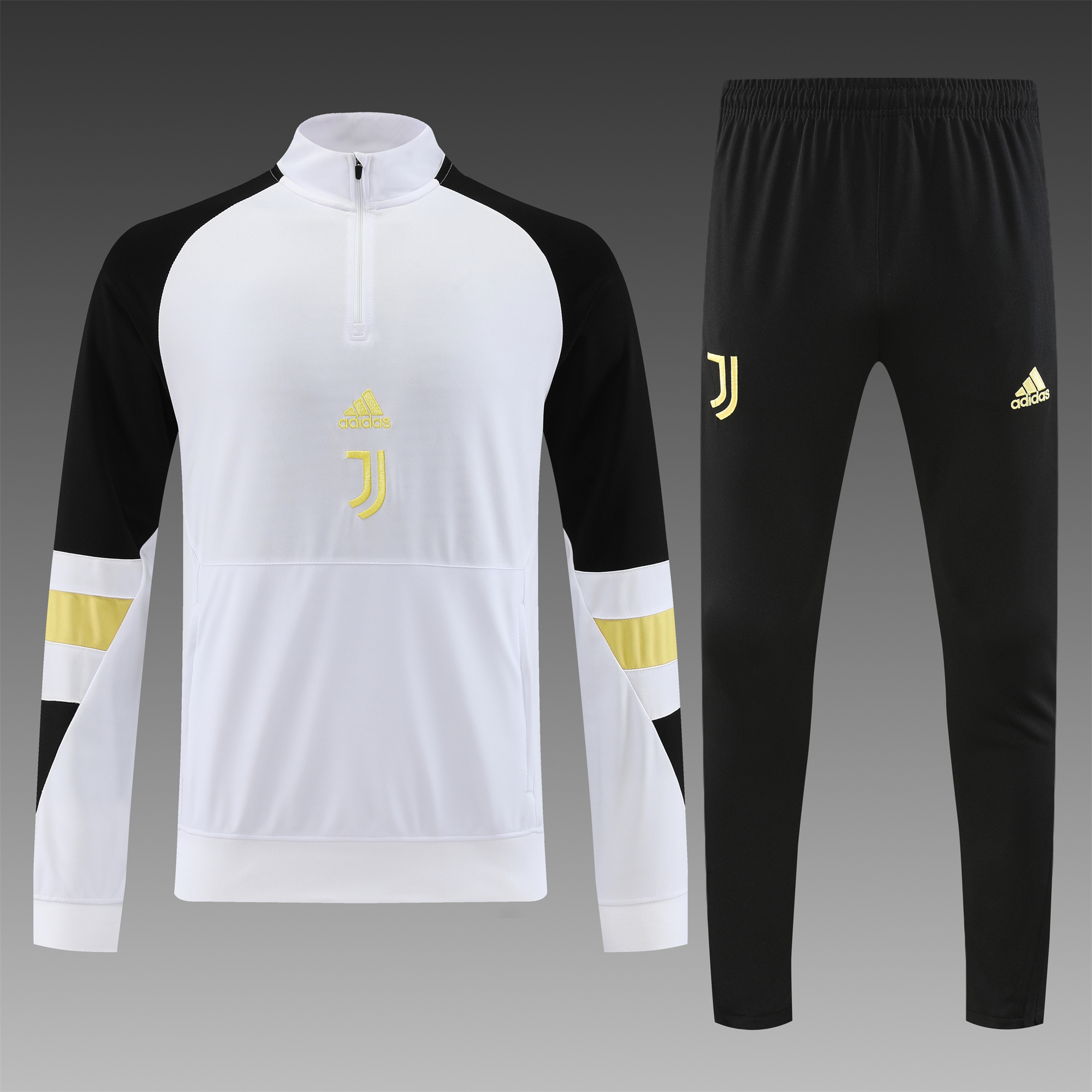Juventus 23-24 Long Sleeve Training Set White Yellow - Unitedfutballjersey
