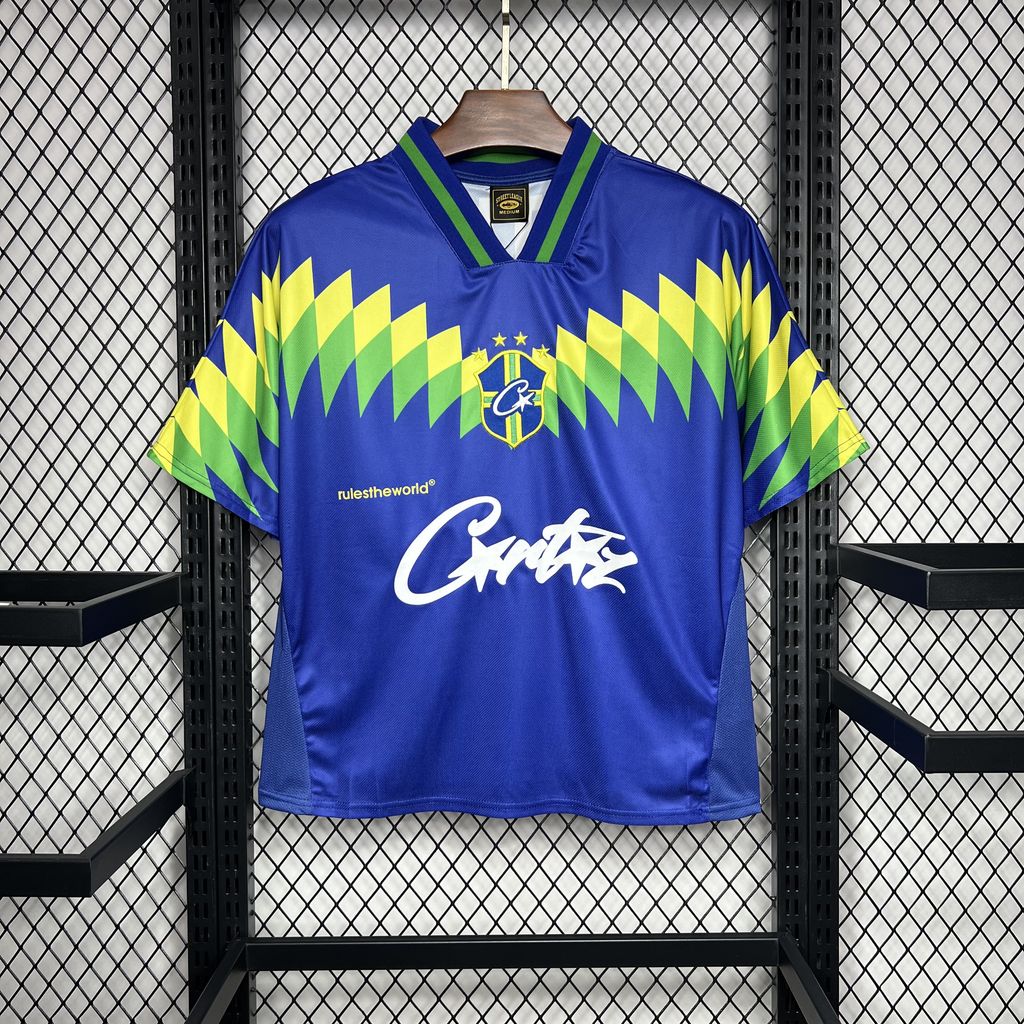 Corteiz x Retro Brazil 1995 Away Jersey - with RTW 18 print - Unitedfutballjersey