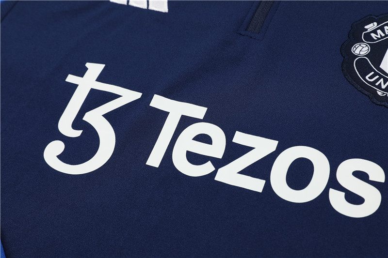 Manchester United 23-24 Kids Long Sleeve Training Set Blue - Unitedfutballjersey