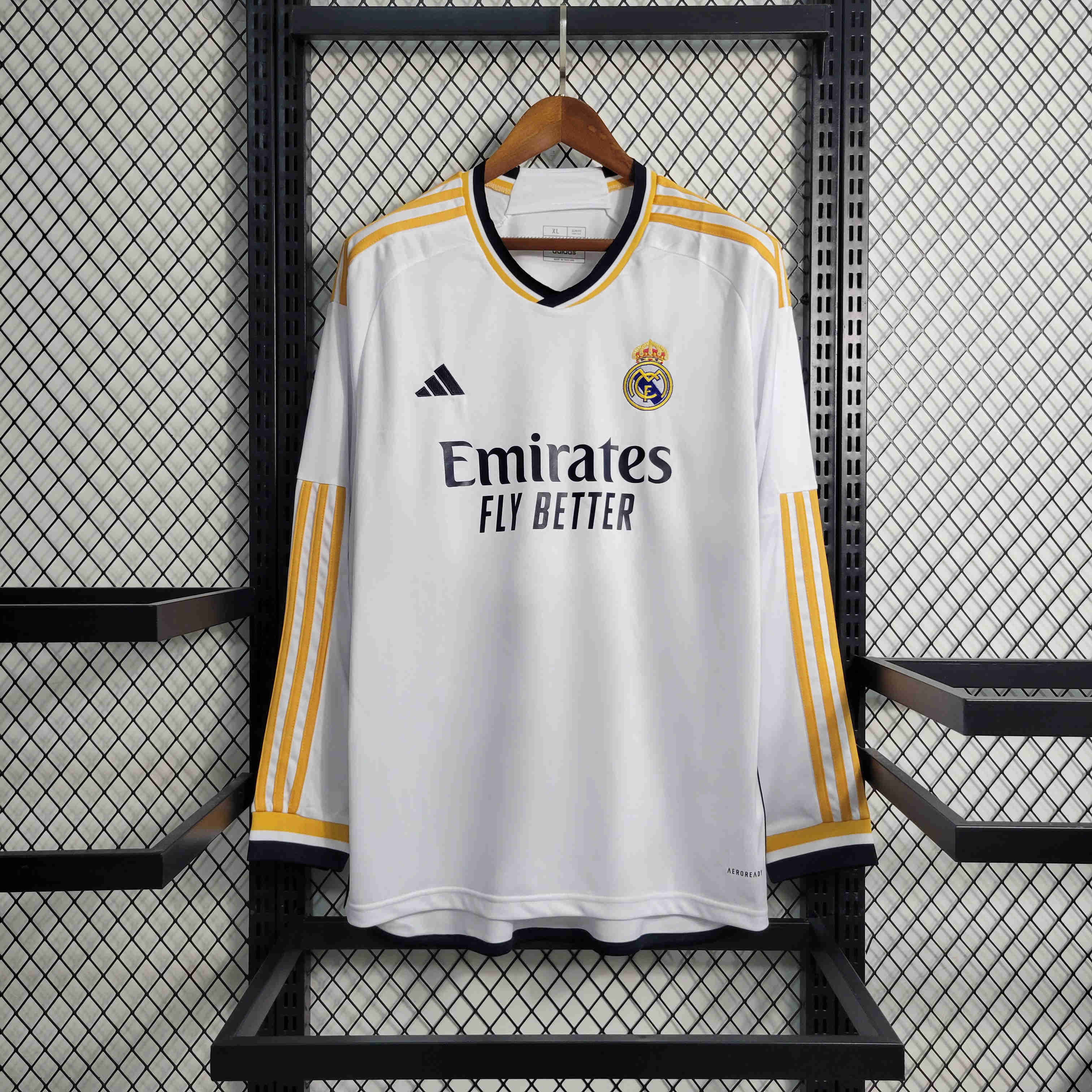 23-24 Real Madrid Home Long Sleeve Jersey - Fans Version - Unitedfutballjersey