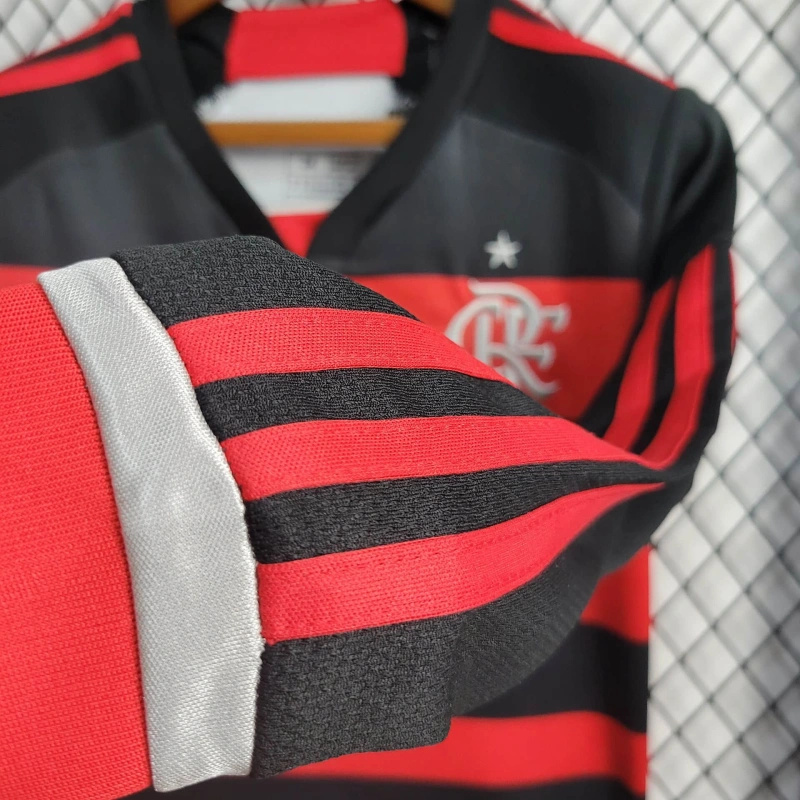 Flamengo 2024 Home Stadium Long Sleeve Kids Kit - Unitedfutballjersey