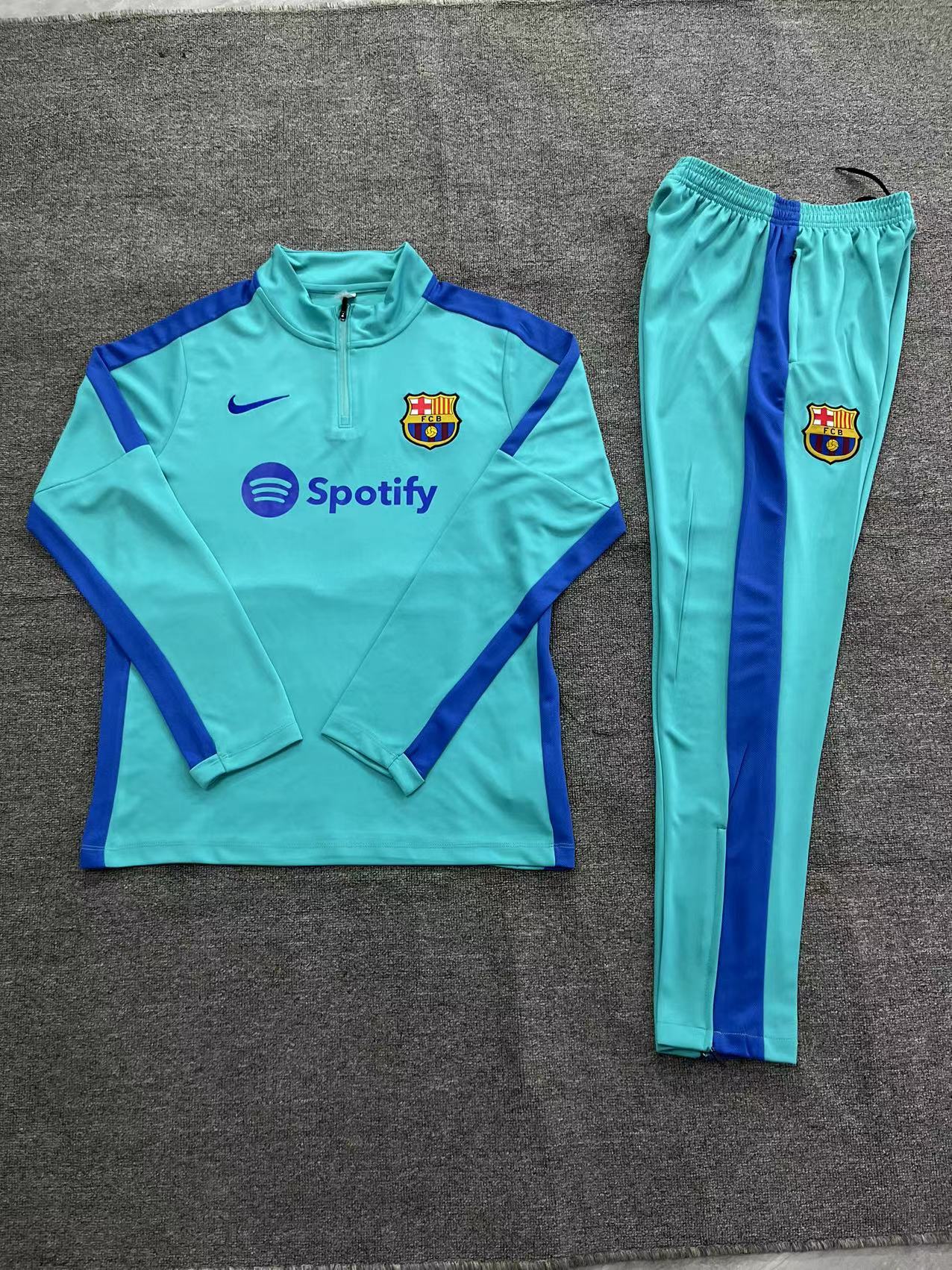 B.A.R.S.A 23-24 Kids Long Sleeve Training Set Lake Blue and Royal Blue - Unitedfutballjersey