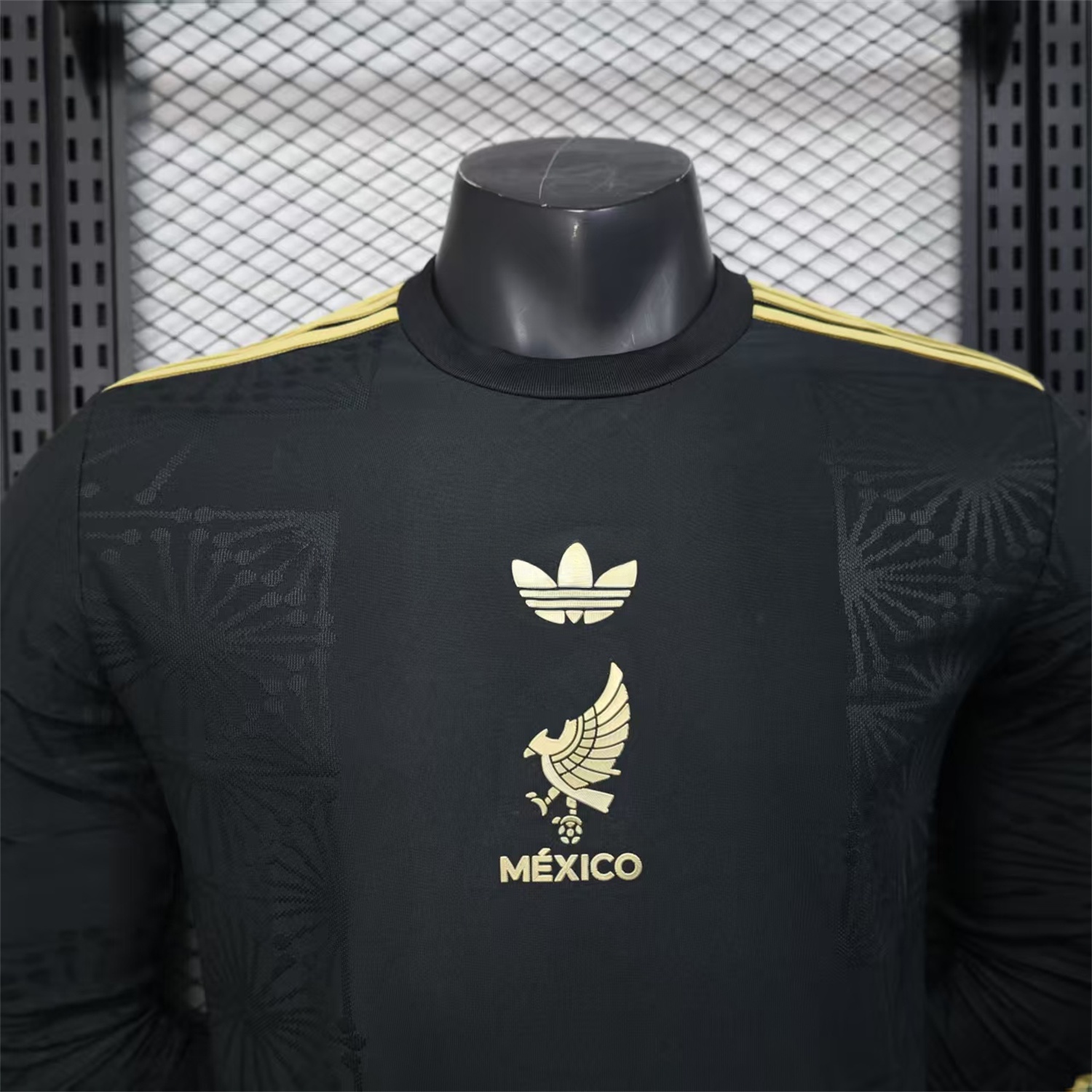 Mexico 2025 Gold Cup Black Long Sleeves Jersey - Player Version - Unitedfutballjersey