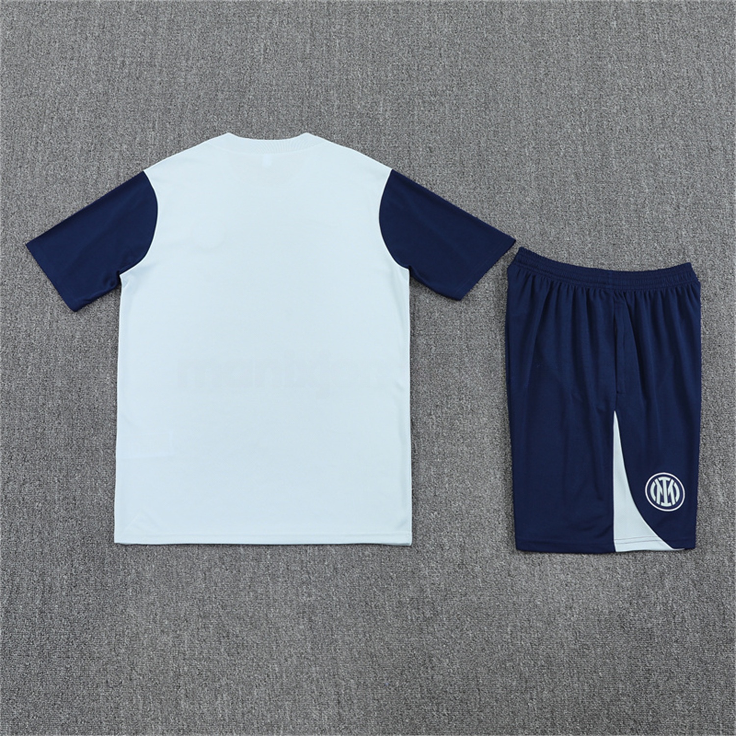 Inter Milan 25-26 Short-Sleeve Kids Training Set - Light Grey Top & Blue Shorts - Unitedfutballjersey