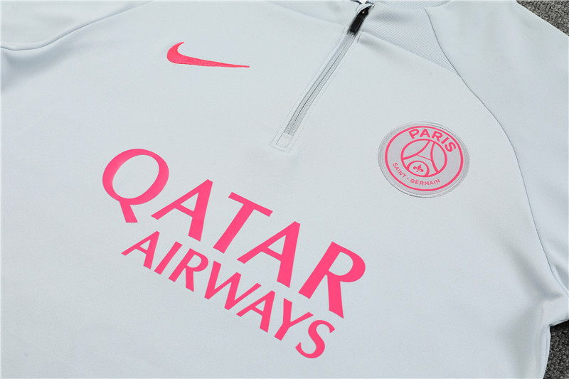 Paris Saint-Germain PSG 23-24 Long Sleeve Training Set -Light Grey - Unitedfutballjersey