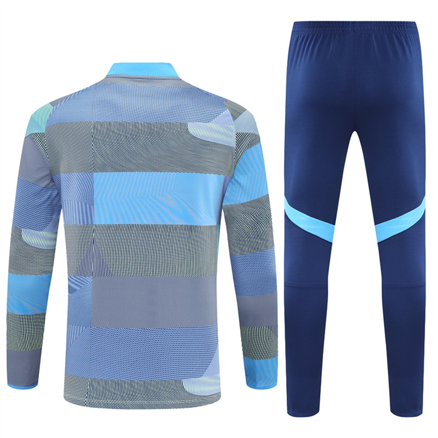 Real Madrid 25-26 Long Sleeves Training Set - Blue-Gray Camouflage Top & Blue Pants - Unitedfutballjersey