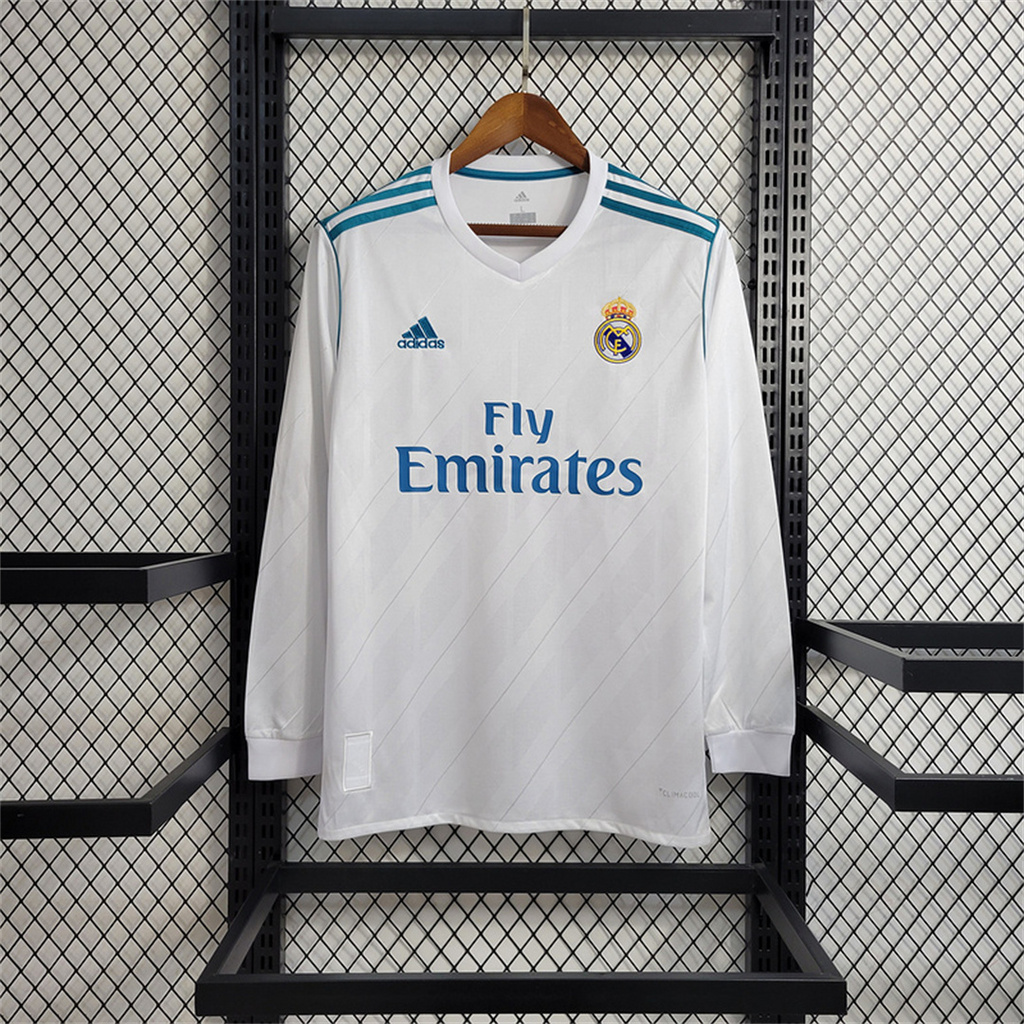 Retro Real Madrid 17-18 Home Long Sleeve Jersey - with Champions League Final Final - Unitedfutballjersey