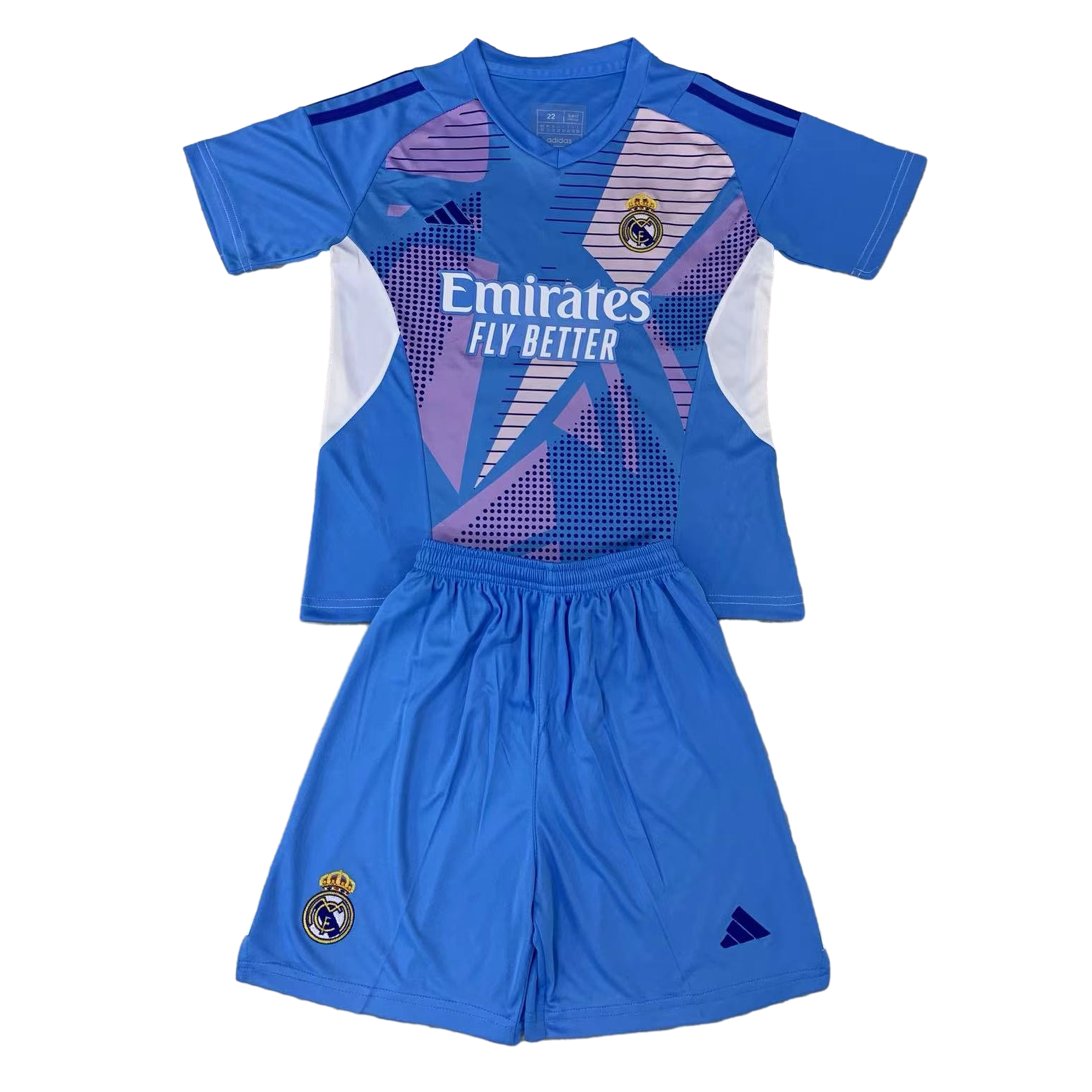 Real Madrid 24-25 Goalkeeper Kids Kit - Lake Blue - Unitedfutballjersey