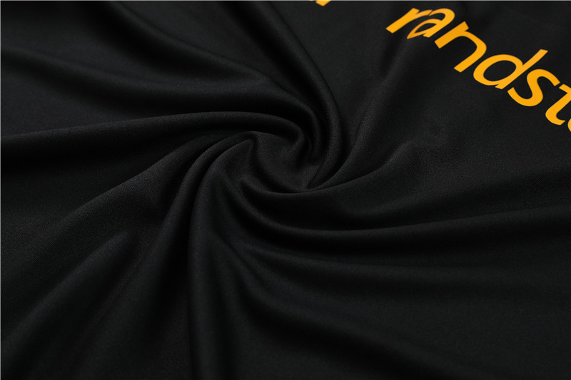 Marseille 23-24 Kids Long Sleeve Training Set Black and Yellow - Unitedfutballjersey