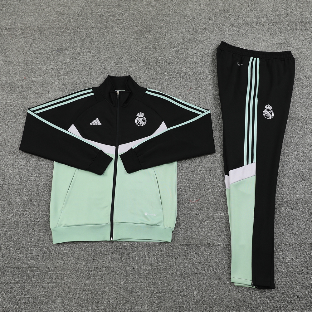 Real Madrid 24-25 Originals LFSTLR Jacket Training Tracksuit - Black and Light Green - Unitedfutballjersey
