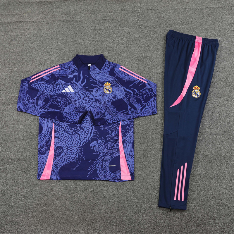Real Madrid 24-25 Long Sleeve Training Set - Blue Dragon - Unitedfutballjersey