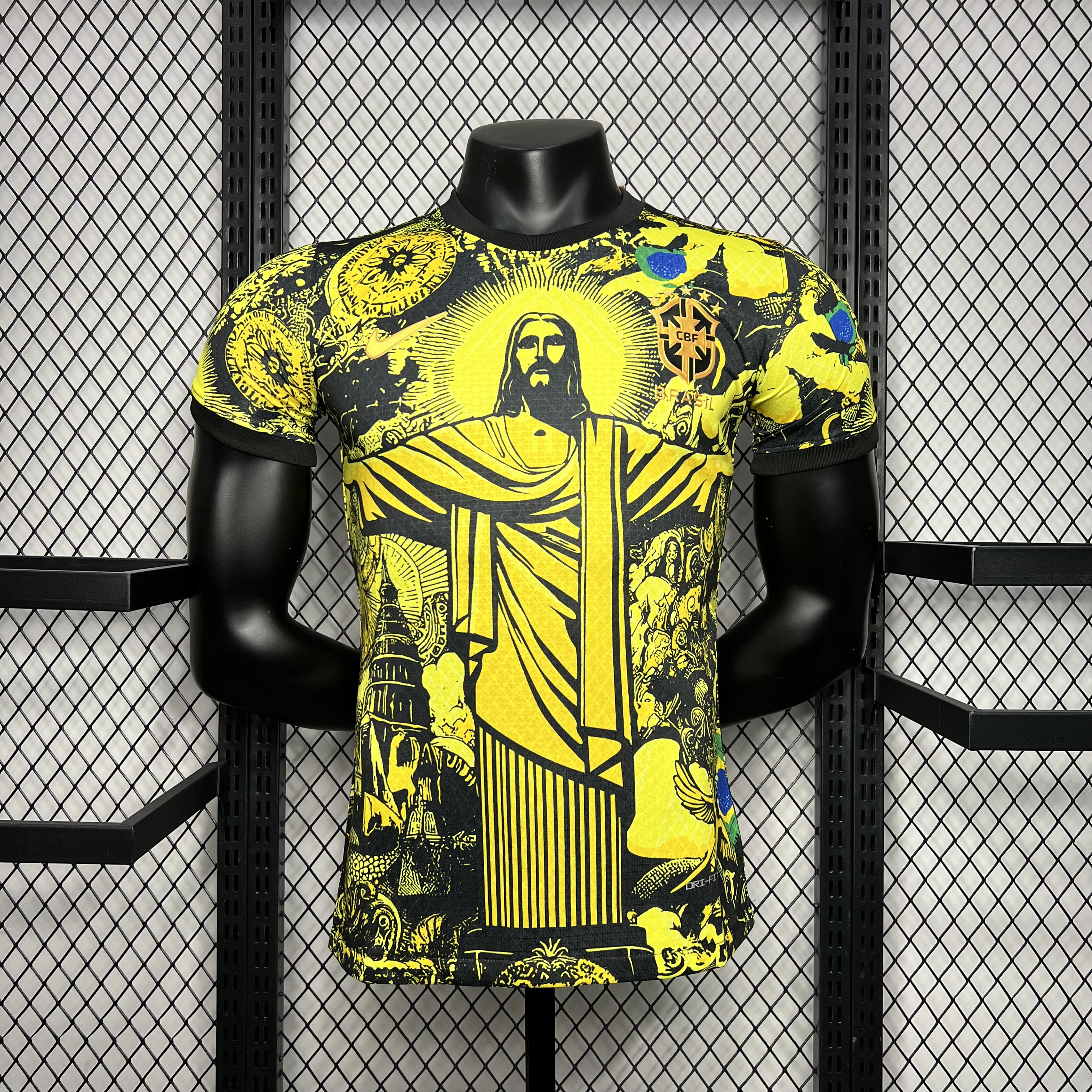 Brazil 2024 Yellow Christ the Redeemer Statue Jersey - Player Version - Unitedfutballjersey