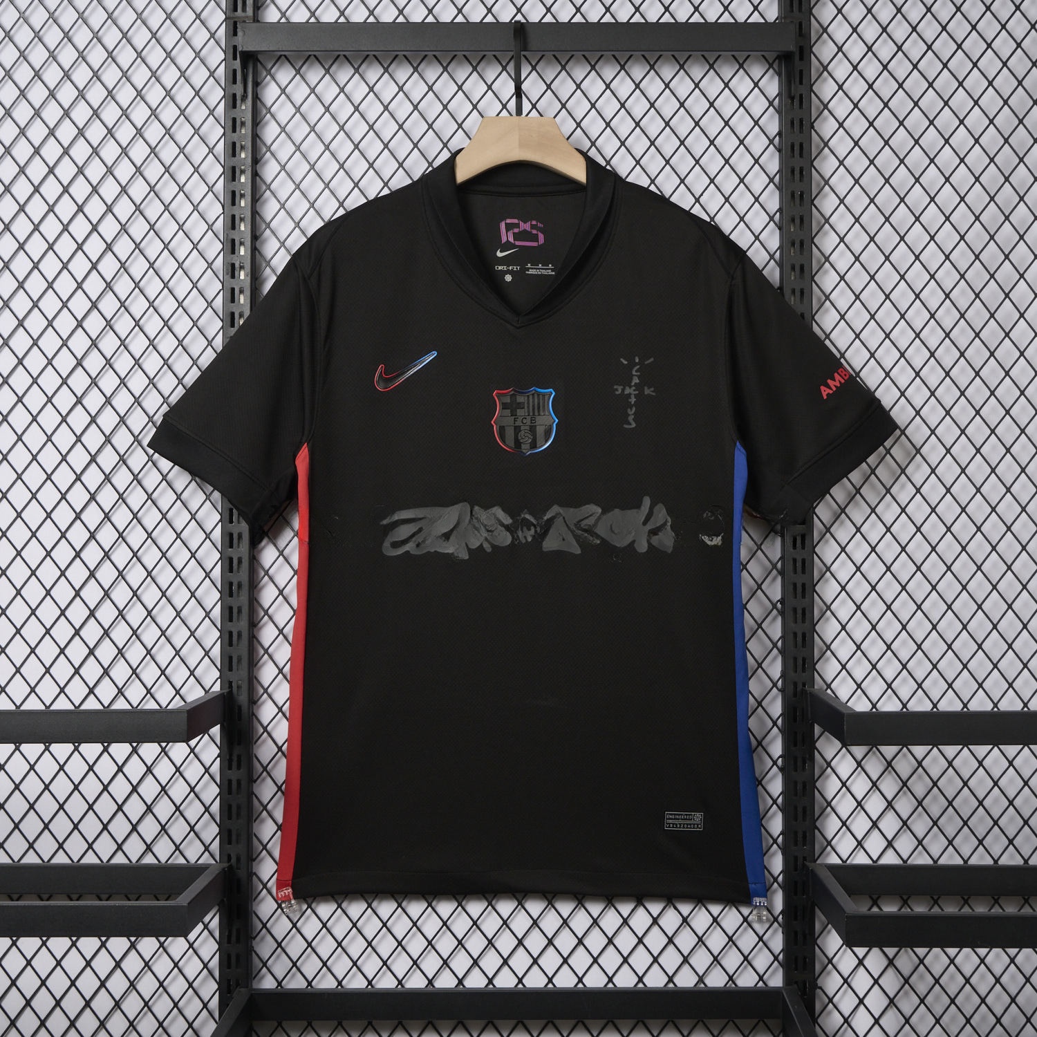 Barcelona x Travis Scott 24-25 Away Pure Black Jersey - Fans Version - Unitedfutballjersey