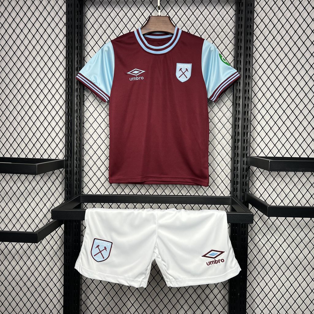 West Ham United 24-25 Home Stadium Kids Kit - Unitedfutballjersey