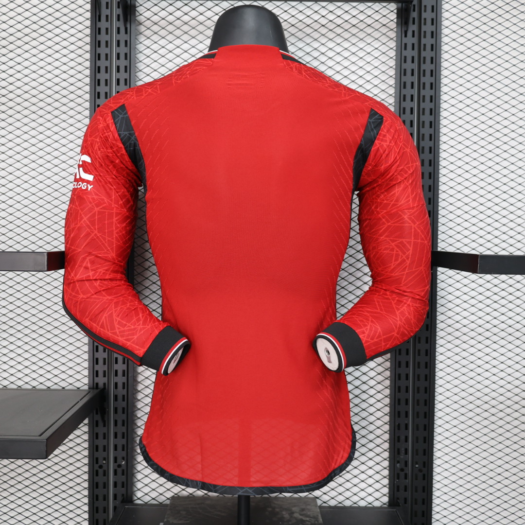 Manchester United 23-24 Home Long Sleeve Jersey - Player Version - Unitedfutballjersey