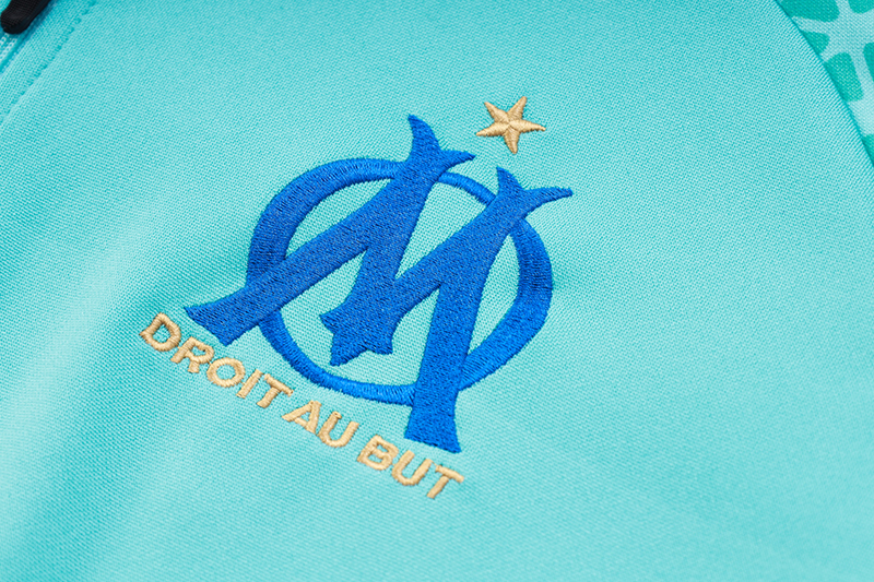 Marseille 23-24 Kids Long Sleeve Training Set Light Blue - Unitedfutballjersey