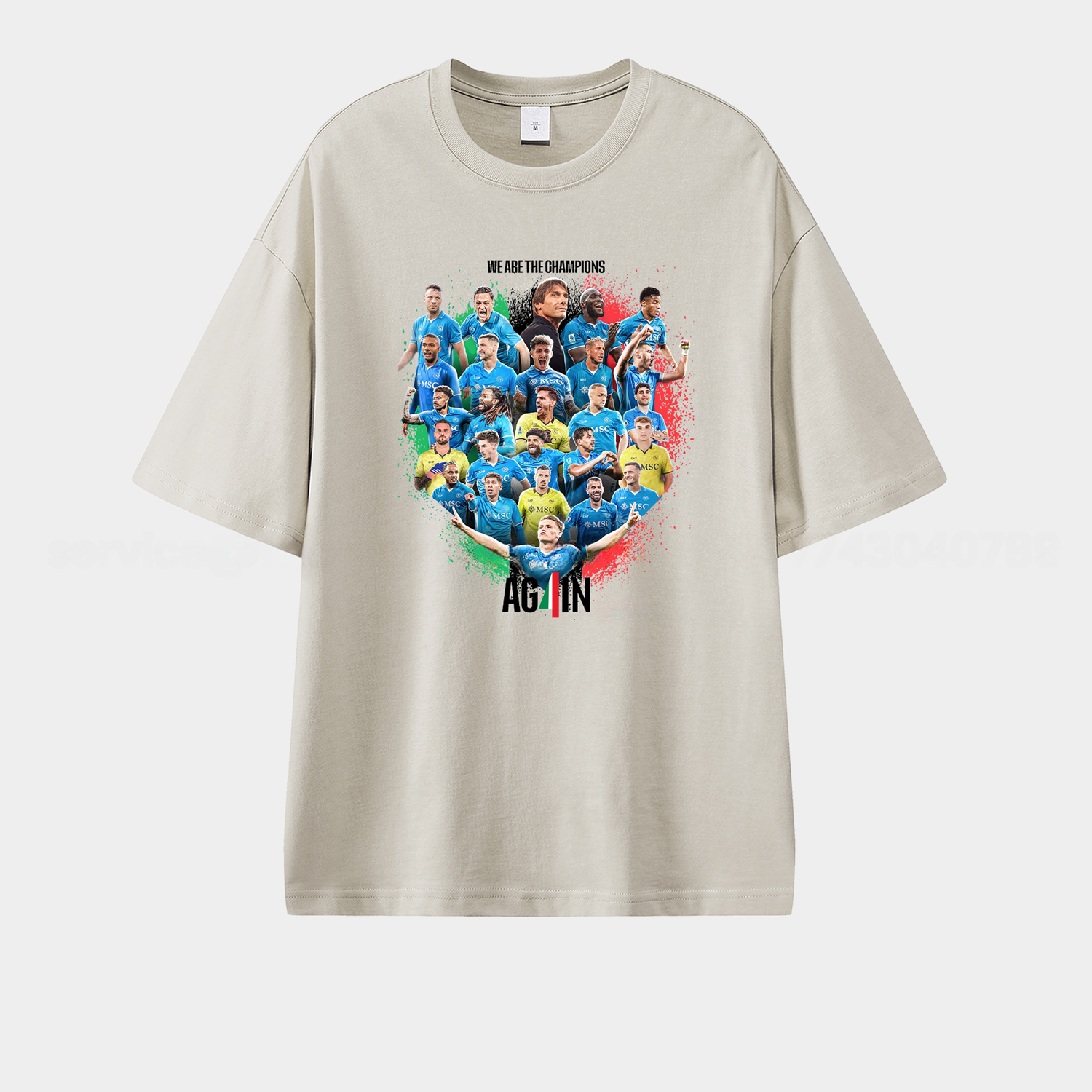 Napoli AG4IN 2025 We Are The Campion Unisex Pure Cotton T-shirt - Unitedfutballjersey