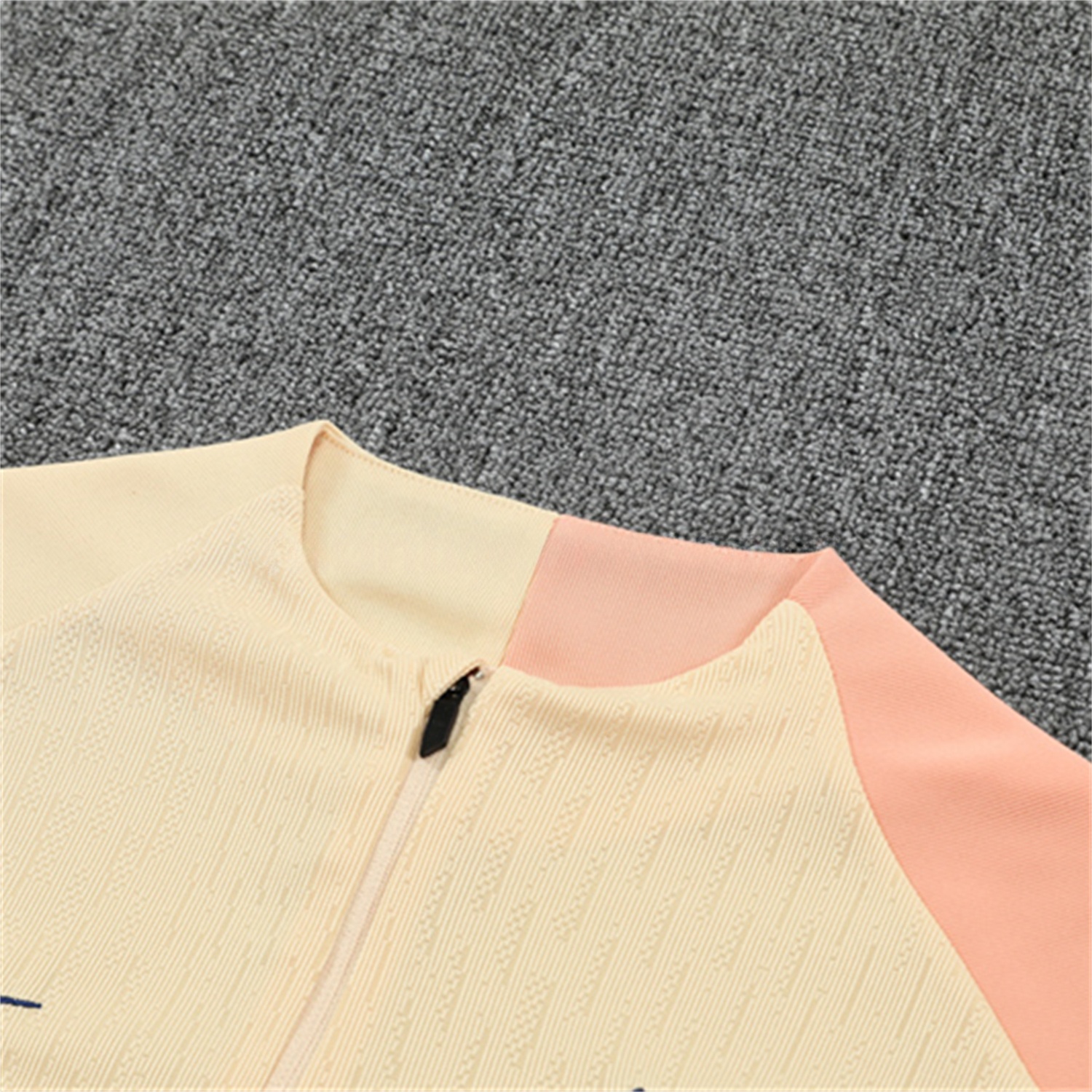 B.A.R.S.A 25-26 Kids Long Sleeve Training Set - Player Version - Light Yellow Top and Blue Pants - Unitedfutballjersey