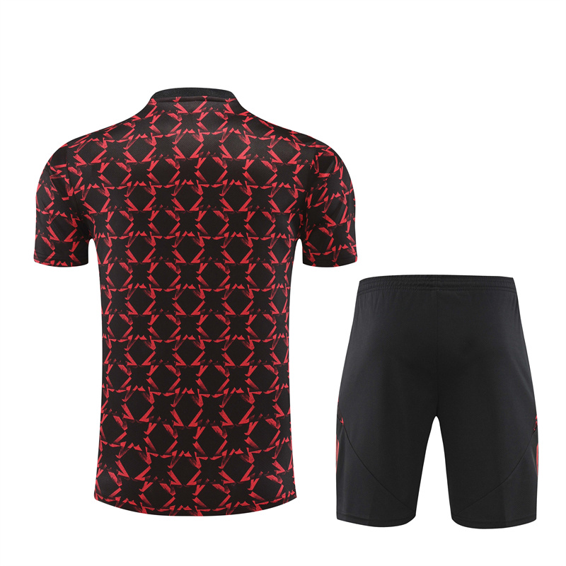 Manchester United 24-25 Short-Sleeve Training Set - Black Red Camouflage - Unitedfutballjersey