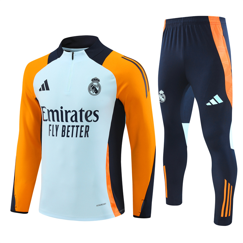 Real Madrid 24-25 Long Sleeve Training Set - Blue & Orange - Unitedfutballjersey
