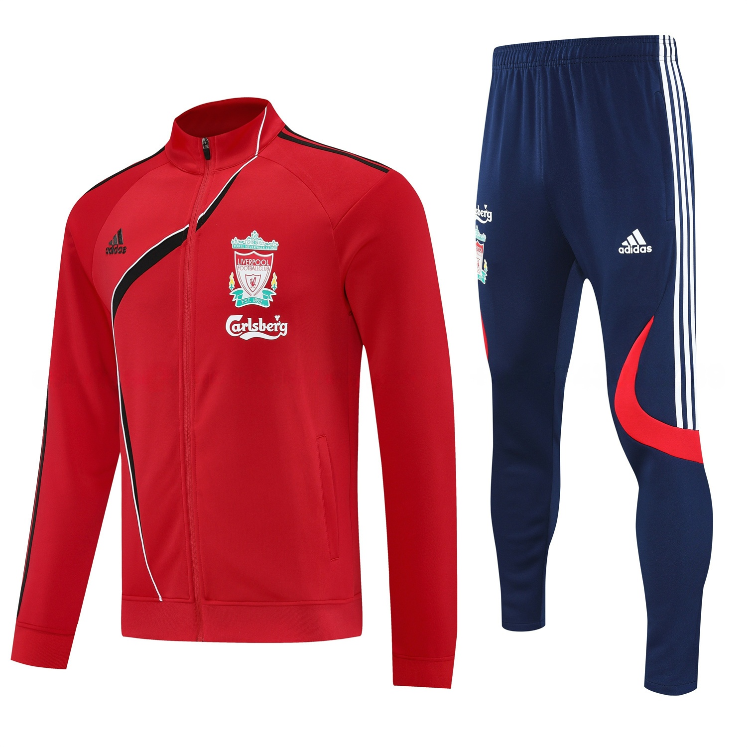 Liver.pool 25-26 Jacket Training Tracksuit - Red Jackets & Deep Blue Pants - Unitedfutballjersey