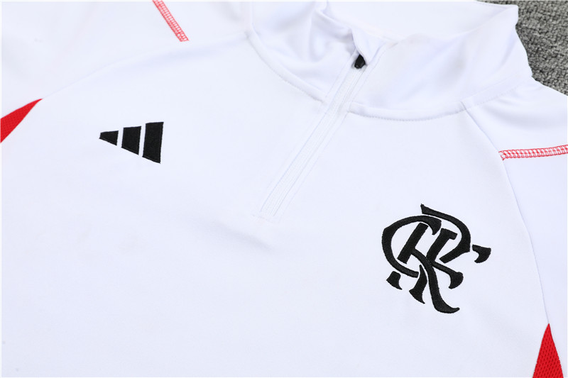 Flamengo 23-24 Long Sleeve Training Set -White - Unitedfutballjersey
