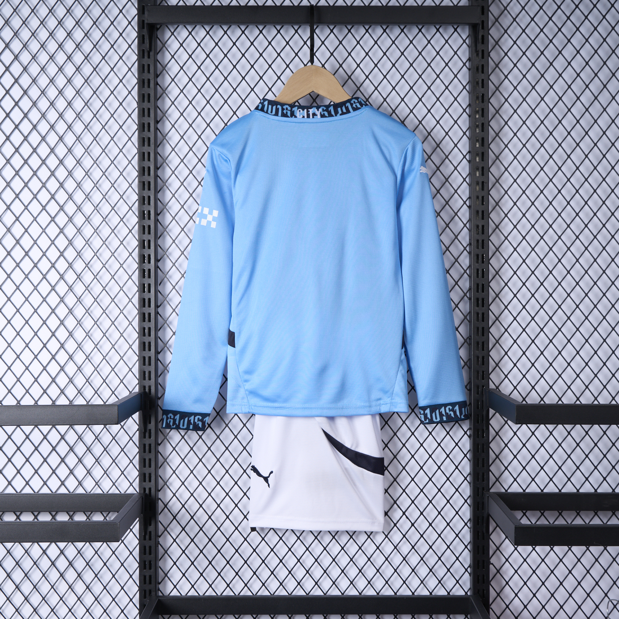 Manchester City 24-25 Home Long Sleeve Kids Kit - Unitedfutballjersey