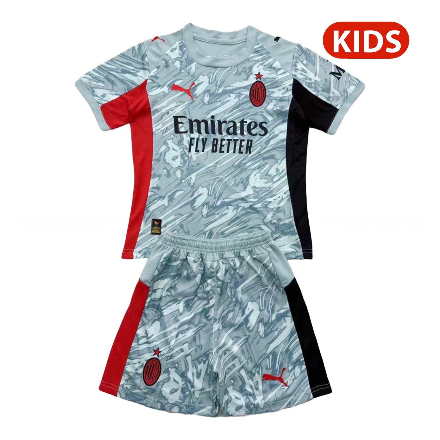 AC Milan 25-26 Blue Goalkeeper Kids Kit - Unitedfutballjersey