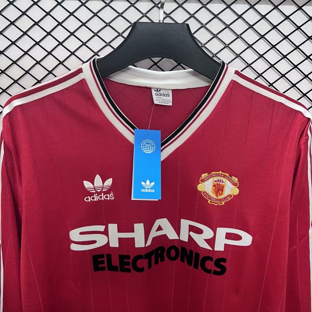 Retro Manchester United 82-83 Home Long Sleeve Jersey - Unitedfutballjersey