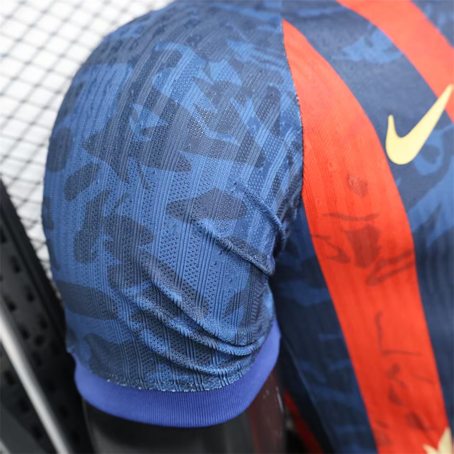 B.A.R.S.A 25-26 Yellow Spotify Logo Red & Blue Lines Special Jersey - Player Version - Unitedfutballjersey