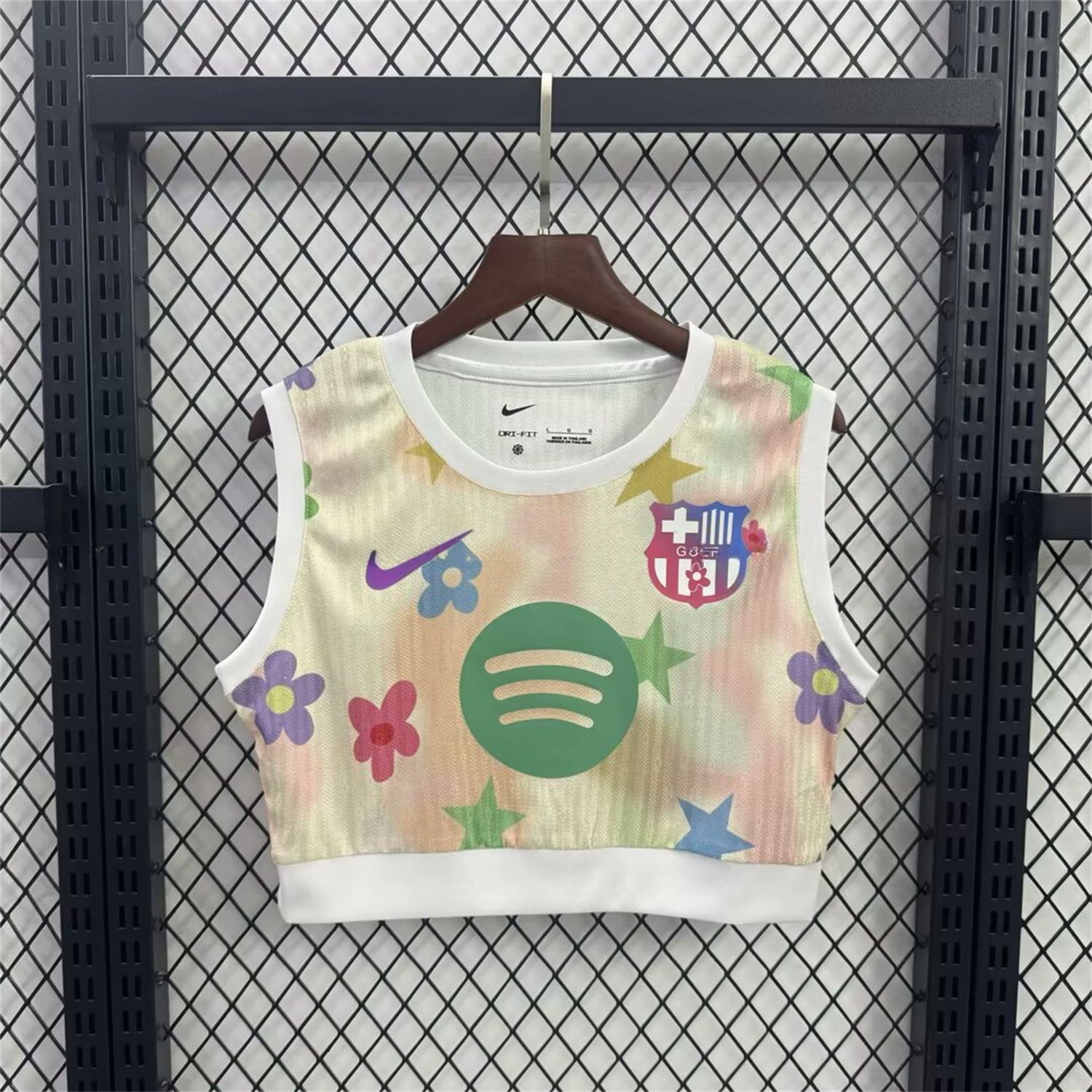 Women's Barcelona 25-26 Yellow Yoga Vest with Colorfule Flowers - Unitedfutballjersey