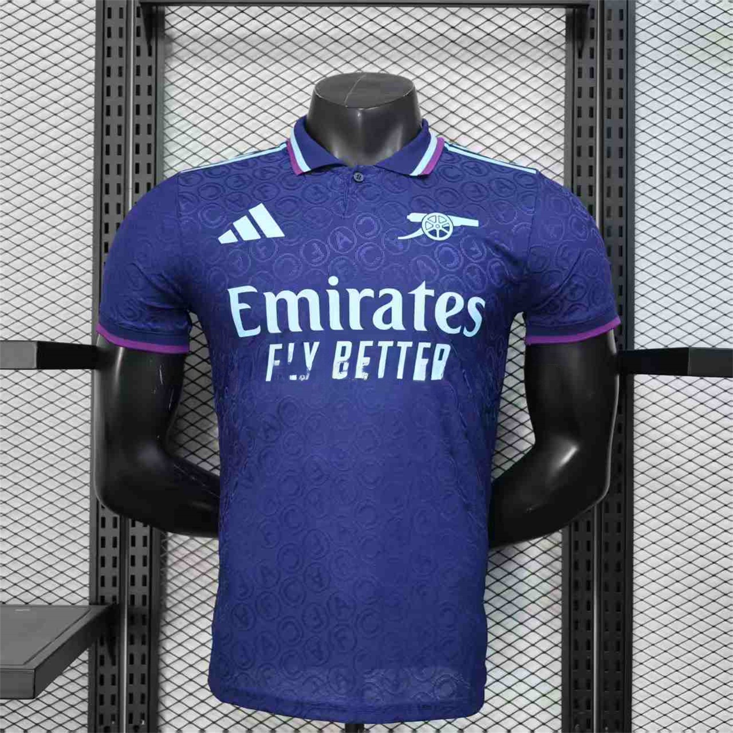 Arsenal 25-26 Deep Blue POLO Letter Pattern Special Jersey - Player Version - Unitedfutballjersey