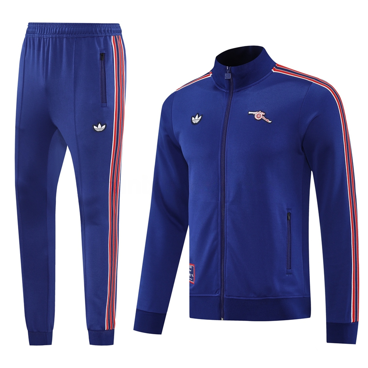 Arsenal 25-26 Throwback Trefoil Jacket Training Tracksuit - Royal Blue Jackets & Pants - Unitedfutballjersey